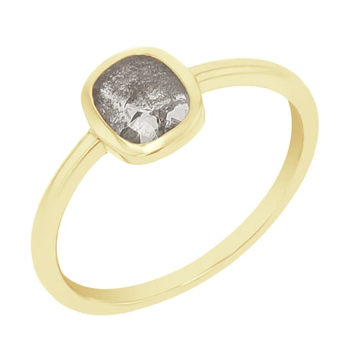 Ring mit einem Salt and Pepper Diamanten in Emerald-Form Christy