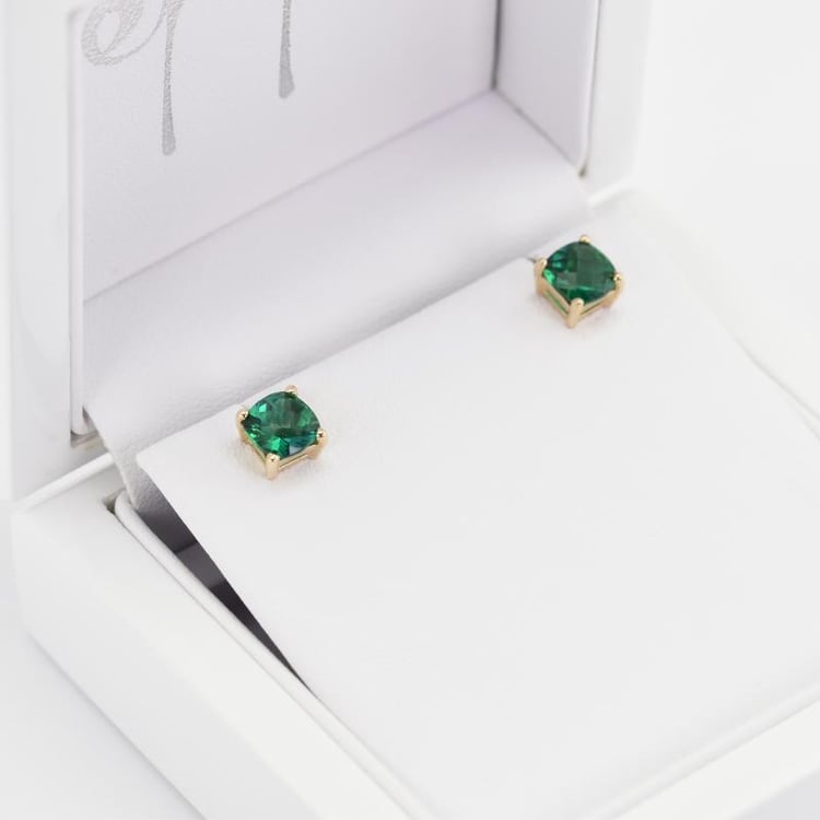 Goldene Ohrringe mit Smaragden Chavonah 14811