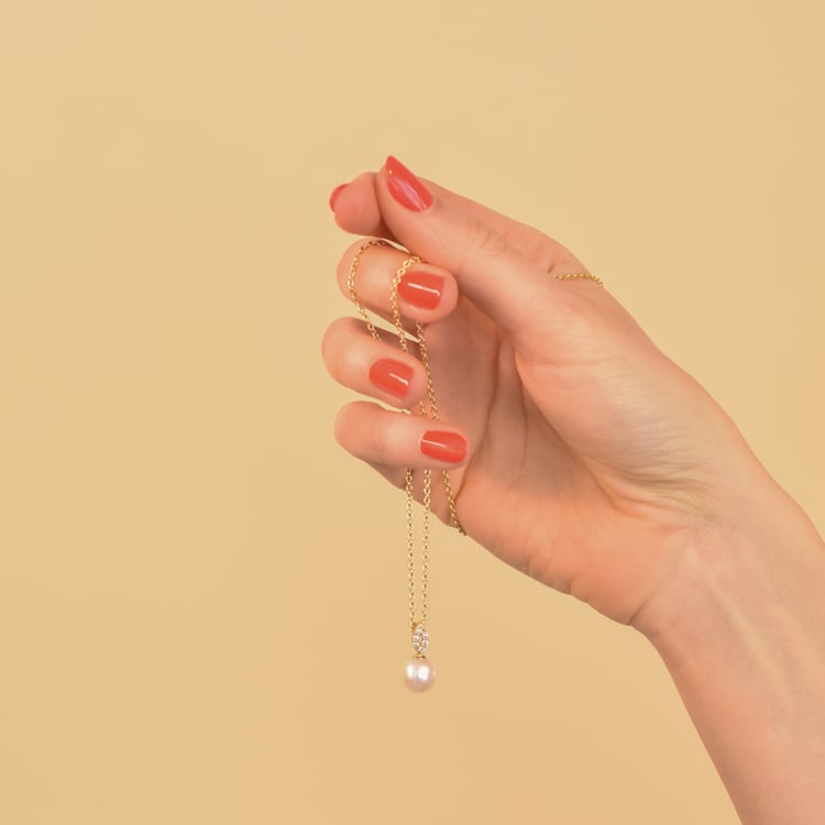 Goldener Perlenanhänger mit Zirkonia Ezio 104860