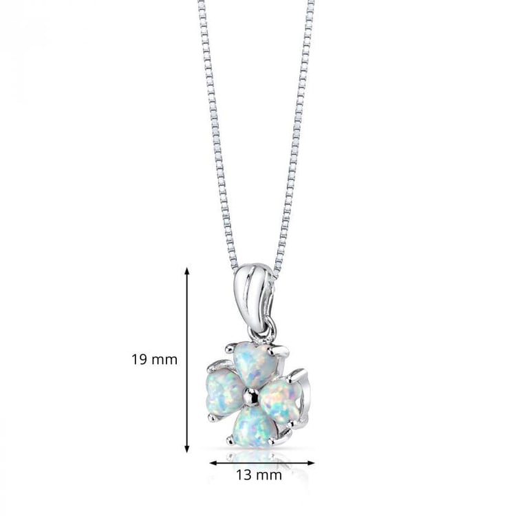 Silberanhänger mit Opalen als vierblättriges Kleeblatt Obelia 6818