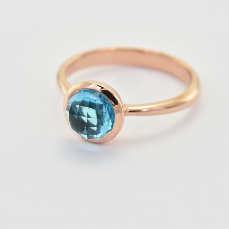 Verlobungsring mit Topas in Rosegold 26604