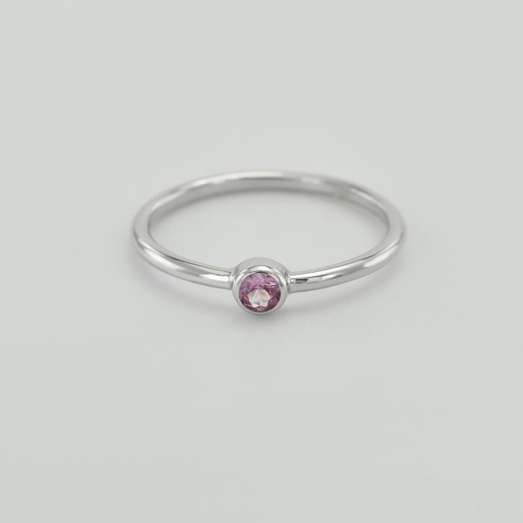 Minimalistischer Ring aus Gold mit rosa Saphir Emilien 33818