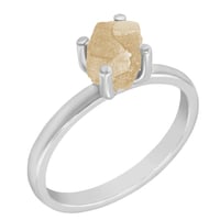 Goldring mit ungeschliffenen Diamant in gelb Nemy