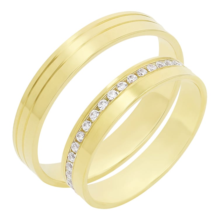 Zarte goldene Ringe mit Diamanten Mireia