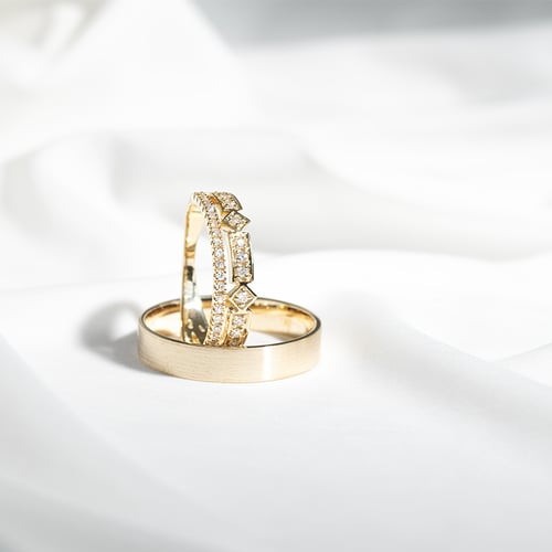 Trendy Goldring mit Lab Grown Diamanten Ward