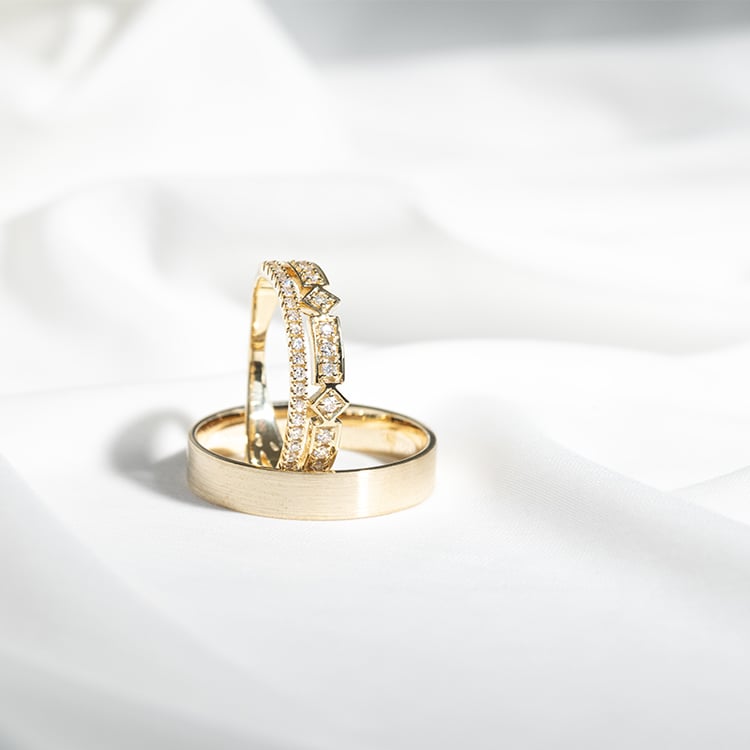 Trendy Goldring mit Lab Grown Diamanten Ward 128647
