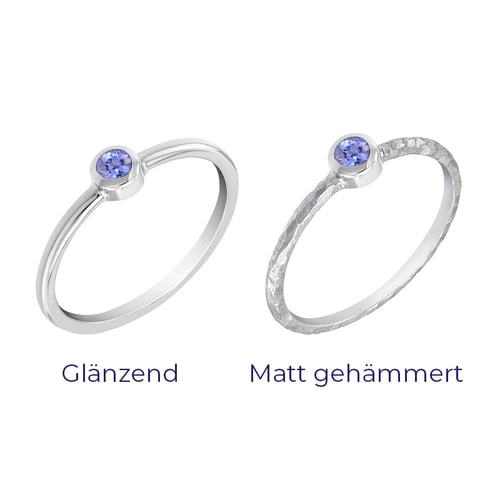 Minimalistischer Goldring mit Tansanit Emilien