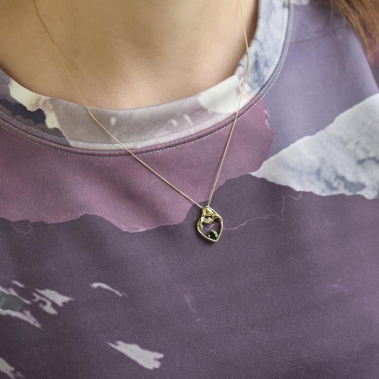 Anhänger Mutter und Kind mit Diopsid und Diamant Ella 40421