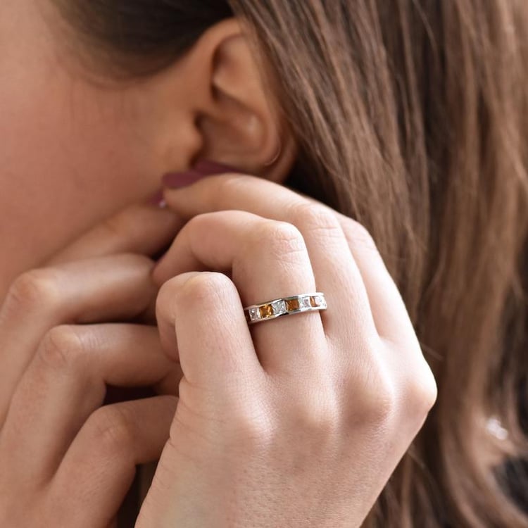 Memoryring aus Silber mit Citrinen Vuolo 39118