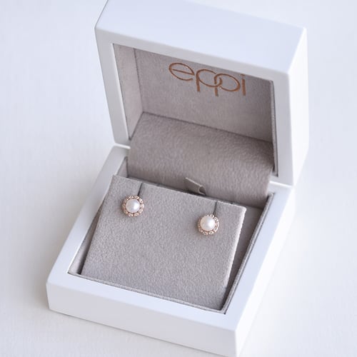 Schmuckset mit Perlen und Diamanten Kamila