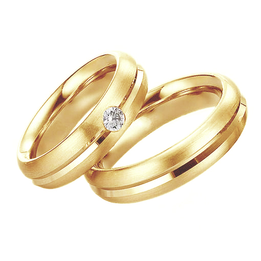 Goldene Eheringe mit Diamant Manu 96238