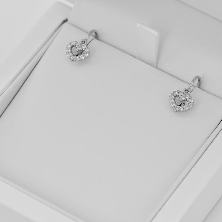 Goldene Kinderohrringe in Herzform mit Lab Grown Diamanten Adeliza 145036