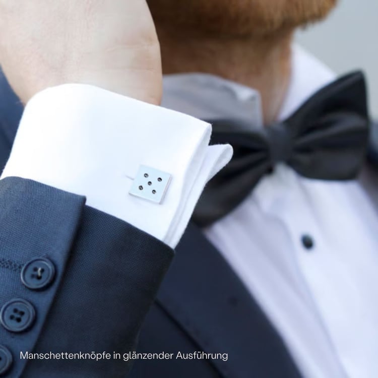 Silber-Manschettenknöpfe mit schwarzen Diamanten Orien 165321