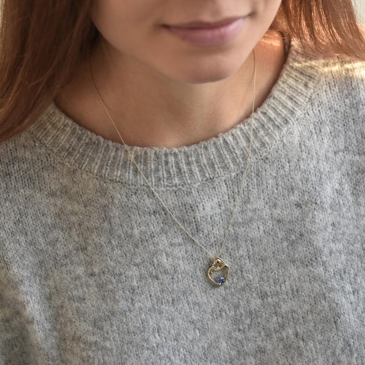 Anhänger Mutter und Kind mit Tansanit und Diamant Ella 38461