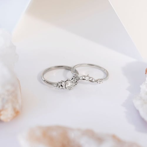 Romantisches Verlobungs-Set mit Diamantringen Edge