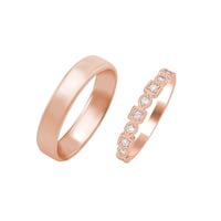 Eheringe aus einem Vintage-Ring mit Lab Grown Diamanten und einem Komfort-Ring Sanel