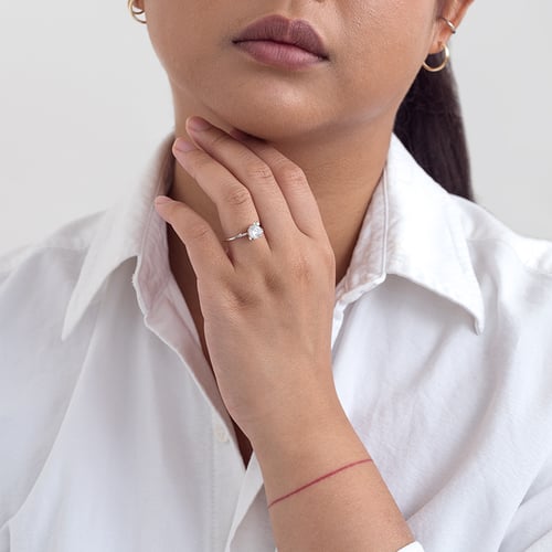 Cluster-Ring mit Lab Grown Diamanten Rosa