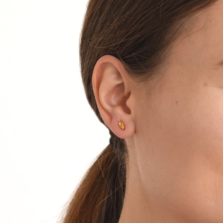 Minimalistische Goldohrringe mit Citrinen Andine 67578