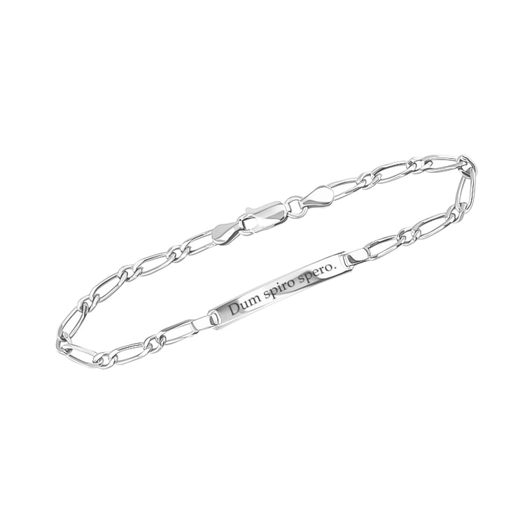 Silbernes Figaro Armband mit der Möglichkeit einer Gravur 124360