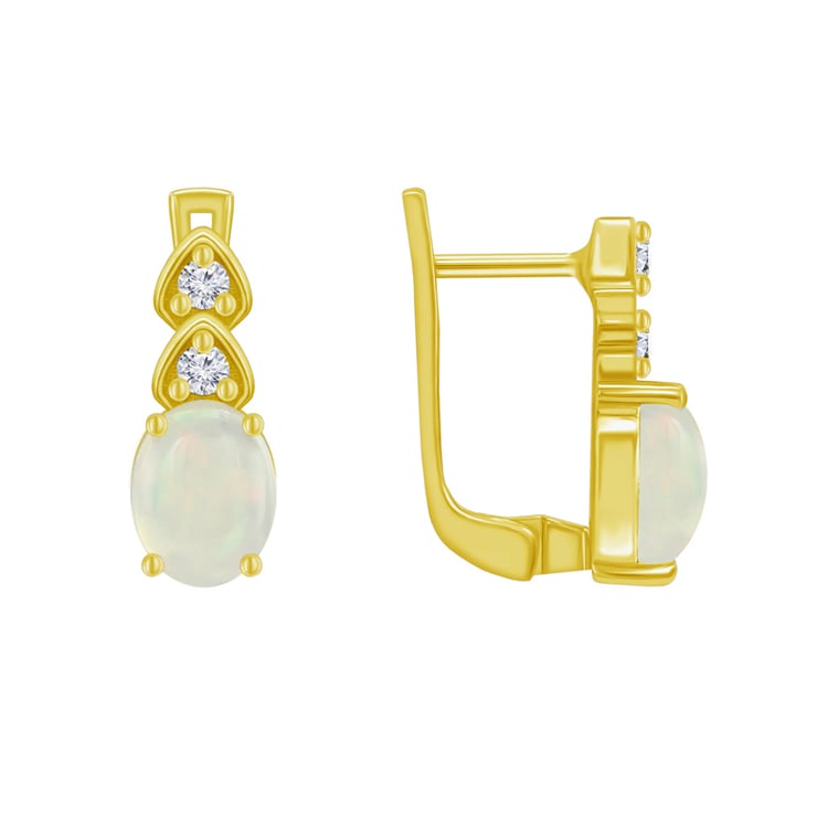 Hängeohrringe mit Opalen und Zirkonia Glory 48230