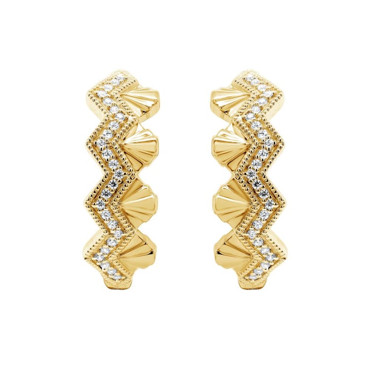 Außergewöhnliche goldene Creolen mit Lab Grown Diamanten Alva 160962