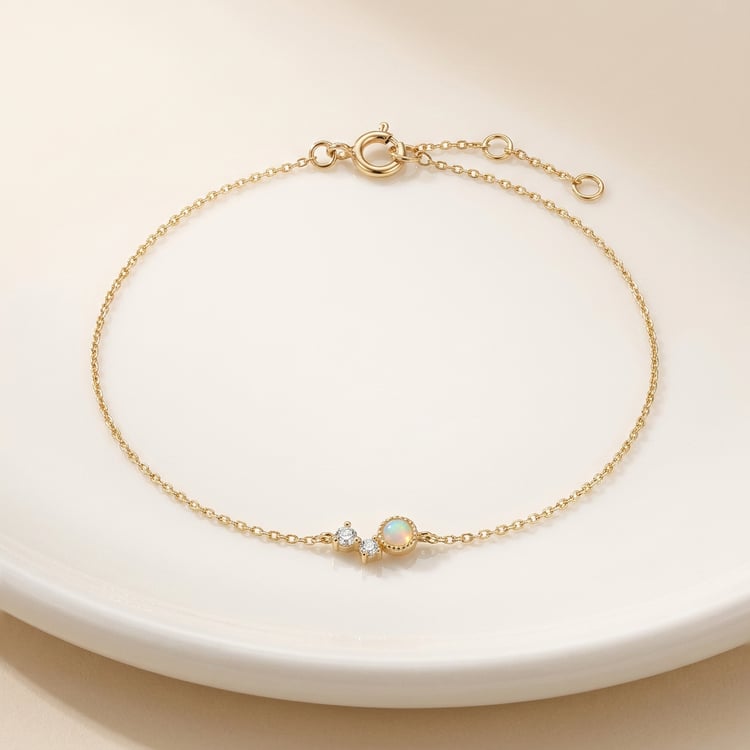 Goldenes Armband mit Opal und Saphiren Petia 169700