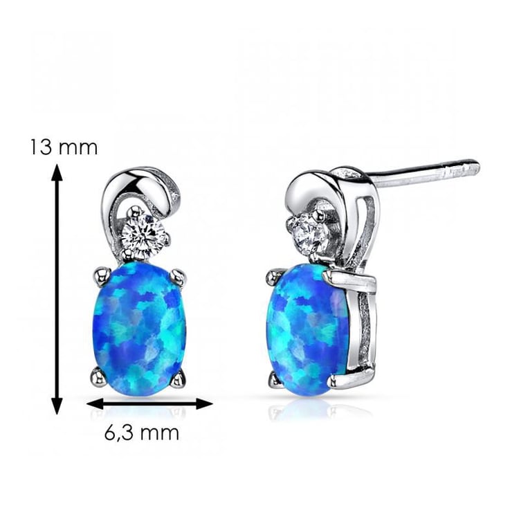 Opalen und Zirkonia in Silber als Ohrringe 5940