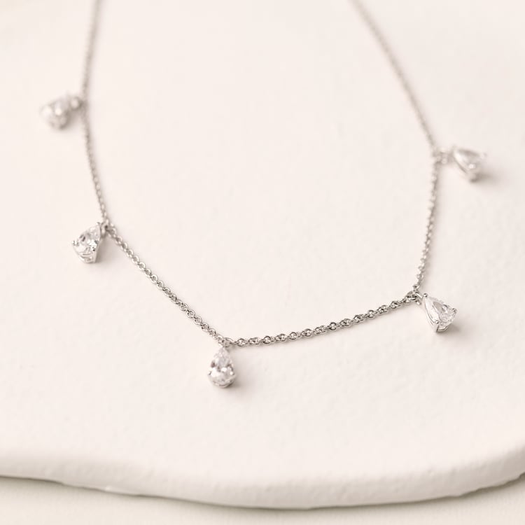 Goldene Halskette mit Lab Grown Diamanten in Birnenform Praveen 165419