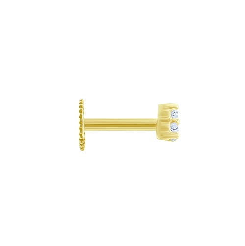 Goldener Piercing Ohrstecker mit Aquamarinen Masha