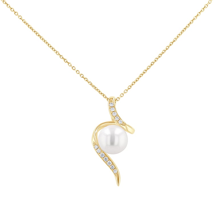 Anhänger mit Perle und Diamanten Acanda