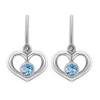 Goldene Kinderohrringe in Herzform mit Edelstein Ihrer Wahl Ariel