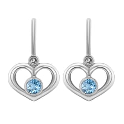 Goldene Kinderohrringe in Herzform mit Edelstein Ihrer Wahl Ariel