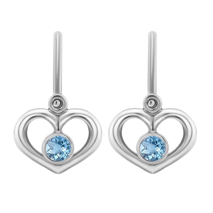 Goldene Kinderohrringe in Herzform mit Edelstein Ihrer Wahl Ariel