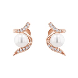 Ohrstecker mit Perle und Diamanten Durga