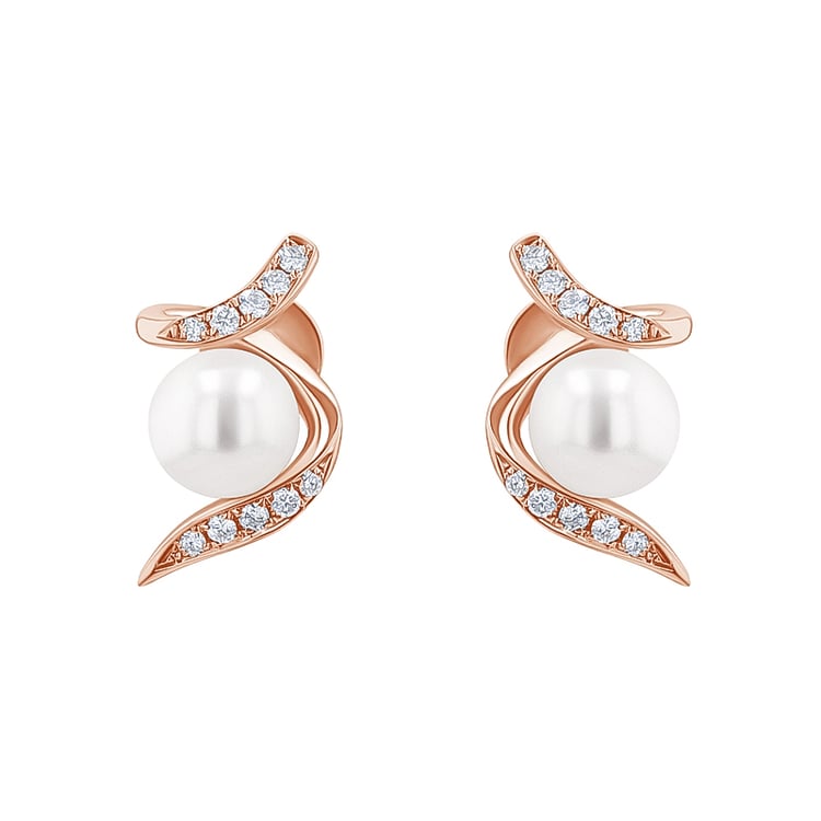 Ohrstecker mit Perle und Diamanten Durga 137384