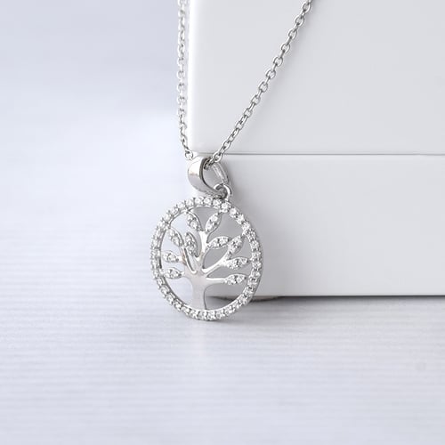 Silberner Lebensbaum mit Lab Grown Diamanten Elmer
