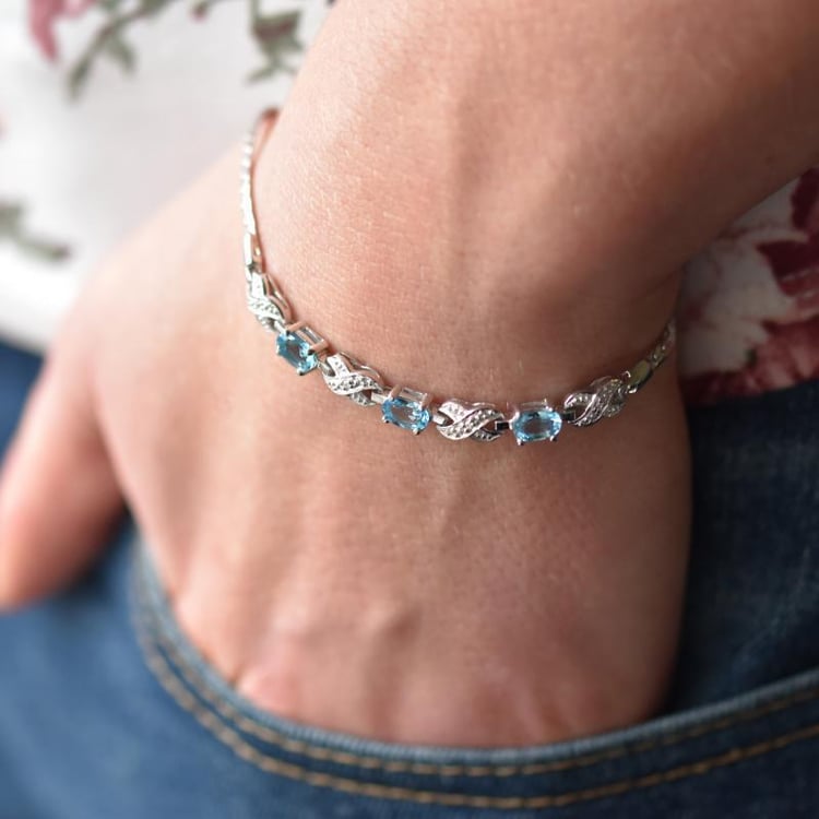 Silber-Armband mit Topas und Zirkonia Clio 15042