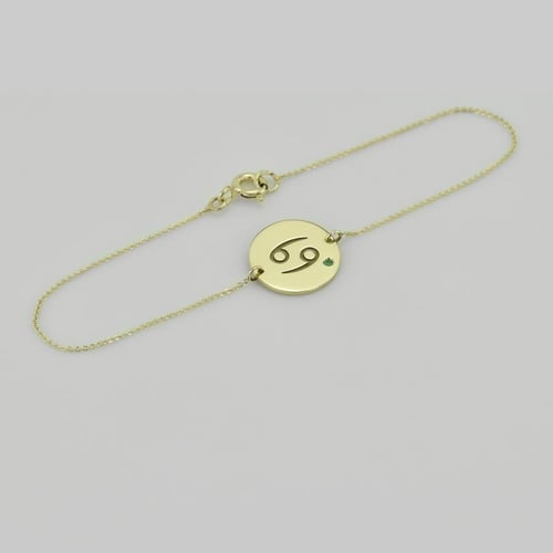Armband in Gold mit Smaragd für das Sternzeichen Krebs