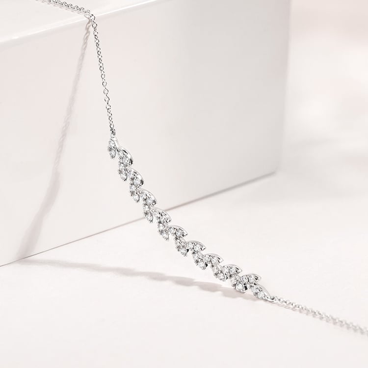 Diamantkette in Blattform Ophelia 154402