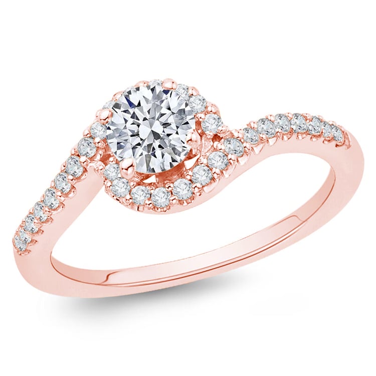 Rosegold Verlboungsring mit Diamanten 75029