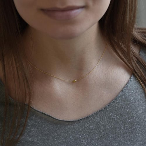 Goldener Choker mit gelbem Diamant Melodei