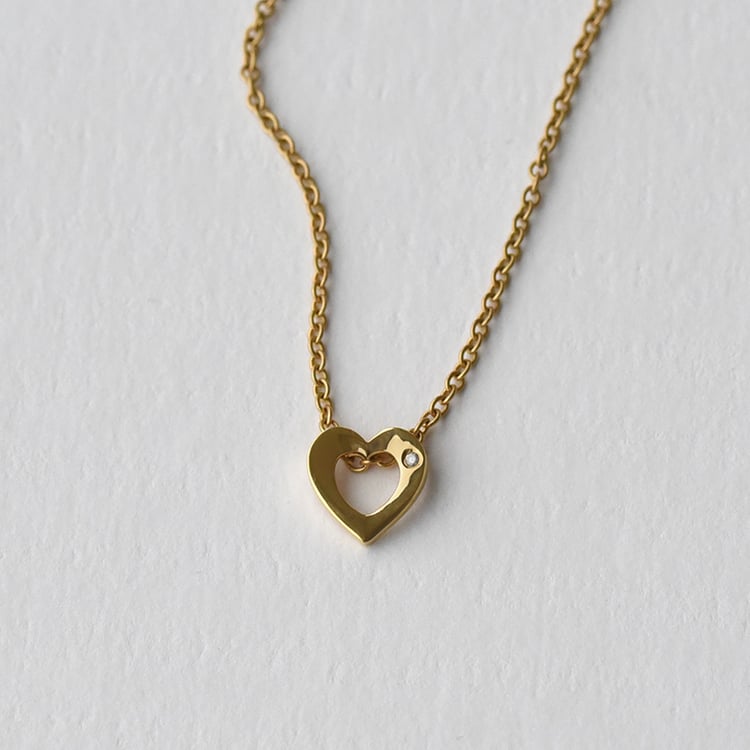 Silberner Anhänger in Herzform mit Diamant Every 72999