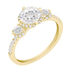Funkelnder Verlobungsring mit Moissanit und Lab Grown Diamanten Wirk