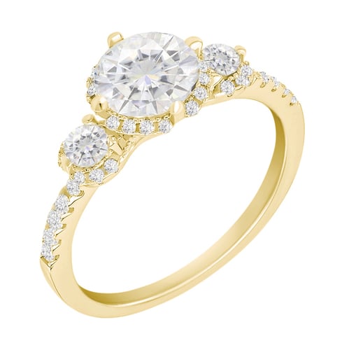 Funkelnder Verlobungsring mit Moissanit und Lab Grown Diamanten Wirk