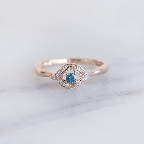 Verlobungsring mit blauem Diamant Nurisa