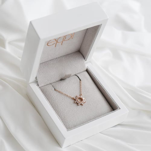 Kette mit Baguette und Round Lab Grown Diamanten Caibre