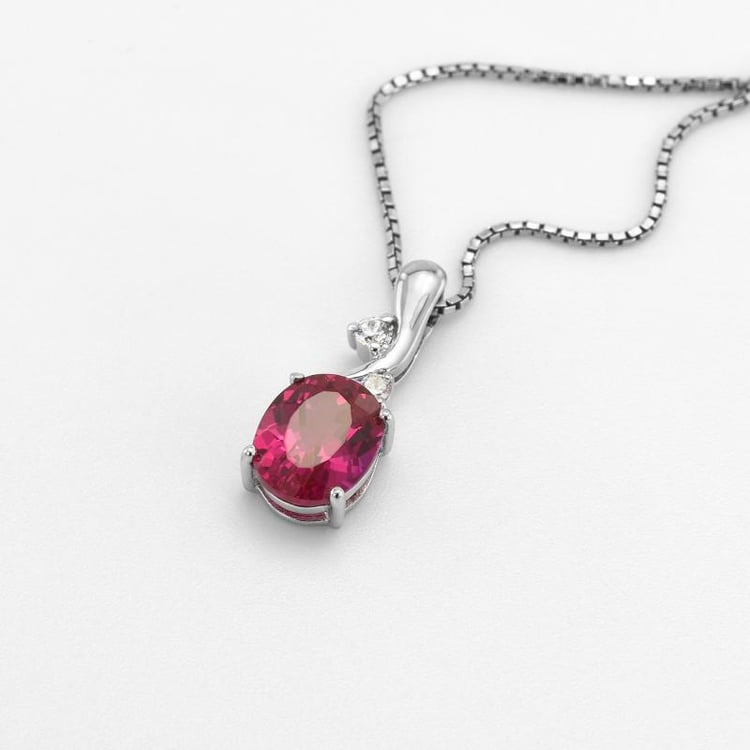 Rubin Anhänger in Silber 46688