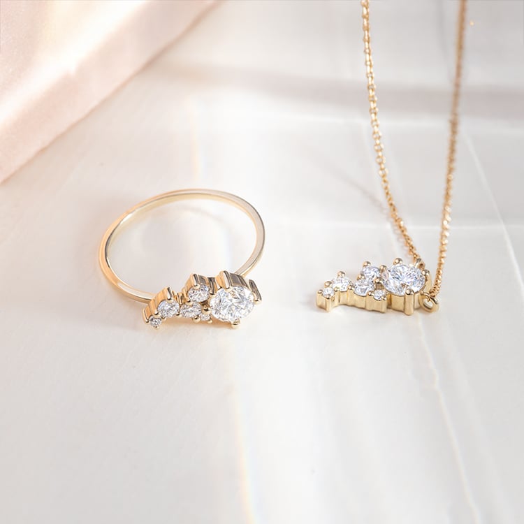 Cluster Kette mit Lab Grown Diamanten Barto 152013