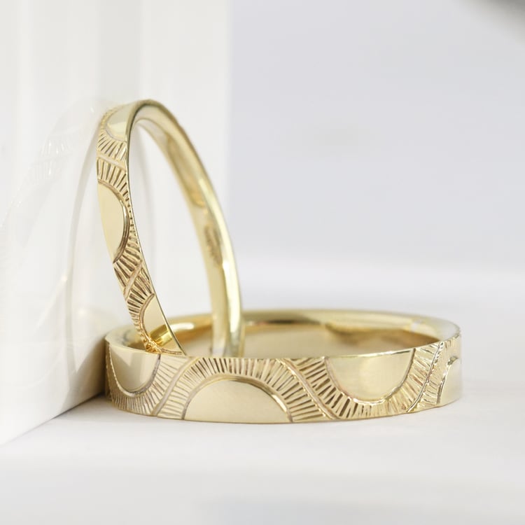 Eheringe mit der Gravur von Sonnenmotiven Villa 118166