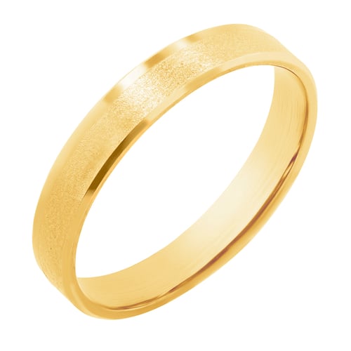 Eheringe aus mattem Gold mit glänzenden Rändern Kalea